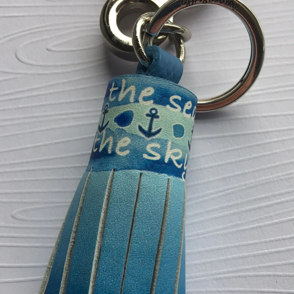Brighton Retired Sea Meets Sky Leather Key Fob Bag Charm